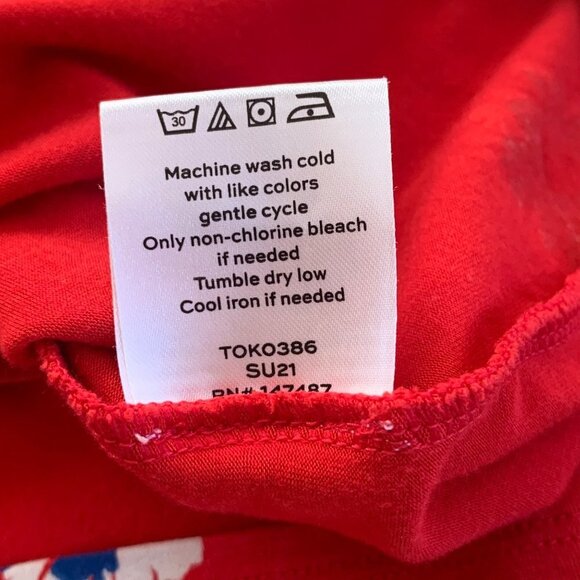 Draper James Red Blue Floral Print Cap Sleeve Pullover Blouse Women’s Size Small - Picture 7 of 11